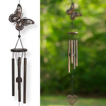 Dawhud Direct 28" H Butterfly Wind Chimes for Outside