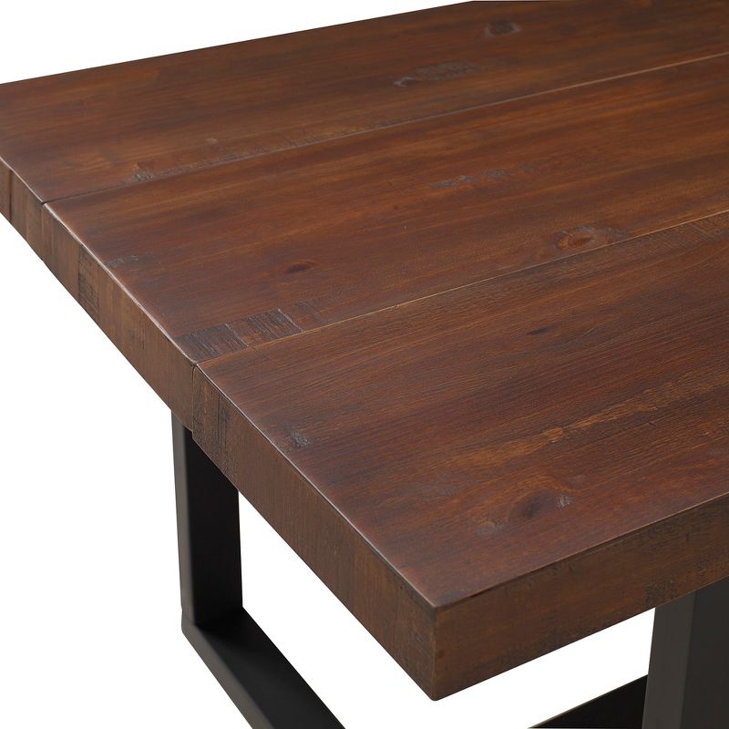 72" Modern Farmhouse Solid Wood Distressed Plank Top Dining Table - Saracina Home, 5 of 10