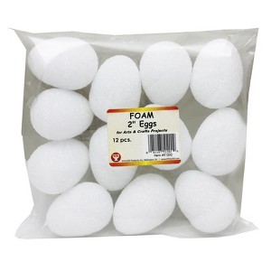 Hygloss® Craft Foam Eggs, 2 Inch, White, Pack of 12 - 1 of 1