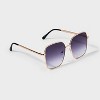 Women's Metal Square Sunglasses - Wild Fable™ Gold: Adjustable Nose Pads, Maximum UV Protection, Recycled Metal Frame - 2 of 2