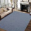 Machine Washable Printed Braided Texture Area Rug, Non-Slip Low-Pile Indoor Carpet for Living Room, Bedroom, Entryway - Durable Rustic Home Decor - 2 of 4