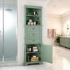 23-Inch Tall Corner Storage Cabinet with Door, 3 Drawers, Open Shelf & Adjustable Storage, Anti-Tip Device - 4 of 4