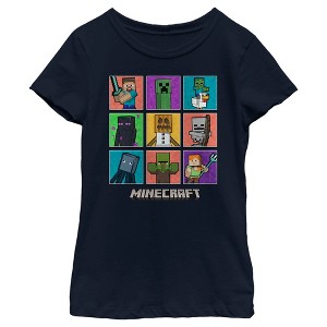 Girl's Minecraft Character Boxes T-Shirt - 1 of 4
