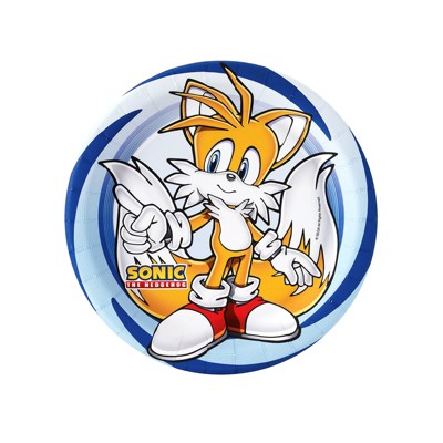 Birthday Express Sonic The Hedgehog Birthday Party Supplies Disposable Dessert Plates - 16 Pack