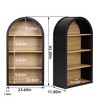 YONWAY 4-Tier Black Arched Bookshelf, 43" Tall Arched Display Cabinet, Mid-Century Modern Curved Book Shelf with Open Shelf for Living Room, Office - 3 of 4
