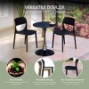 WestinTrends Playa 3-Piece Round Metal Bistro Dining Table Set And Stackable Resin Patio Dining Side Chairs - 3 of 4