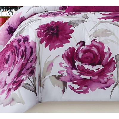 King White Cotton Reversible Floral Bedspread Set