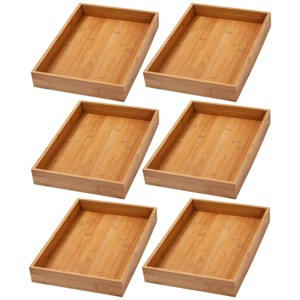 YBM HOME Bamboo Drawer Organizer Storage Box for Kitchen Drawer, Junk Drawer, Office, Bedroom, Children Room, Craft, Sewing, and Bathroom, Pack of 6 - 1 of 4