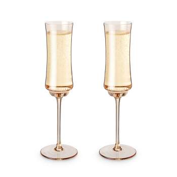Twine Starlight Gold Rimmed Stemless Champagne Flutes - Festive Fluted Wine  Martini Mimosa Cocktail Glasses, Decorative Barware, Housewarming Bridal  Wedding Wine Gift - Set of 2, 10 oz, Gold Stars – Twine Living