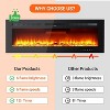 TackView 80" Recessed Electric Fireplace, Wall Mounted, Remote Control, 12 Flame Colors, 750/1500W Heater, Multicolor, Log & Crystal, Black - 4 of 4