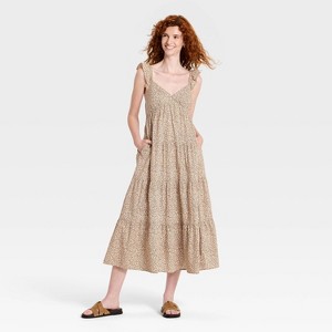 Women's Ruffle Sleeve Floral Print Maxi Sundress - Universal