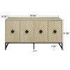 TIRAMISUBEST Sideboard Buffet Cabinet with 4 Doors, Carved Diamond Design, Adjustable Shelves for Living Room, Dining Room, Kitchen Storage - 4 of 4