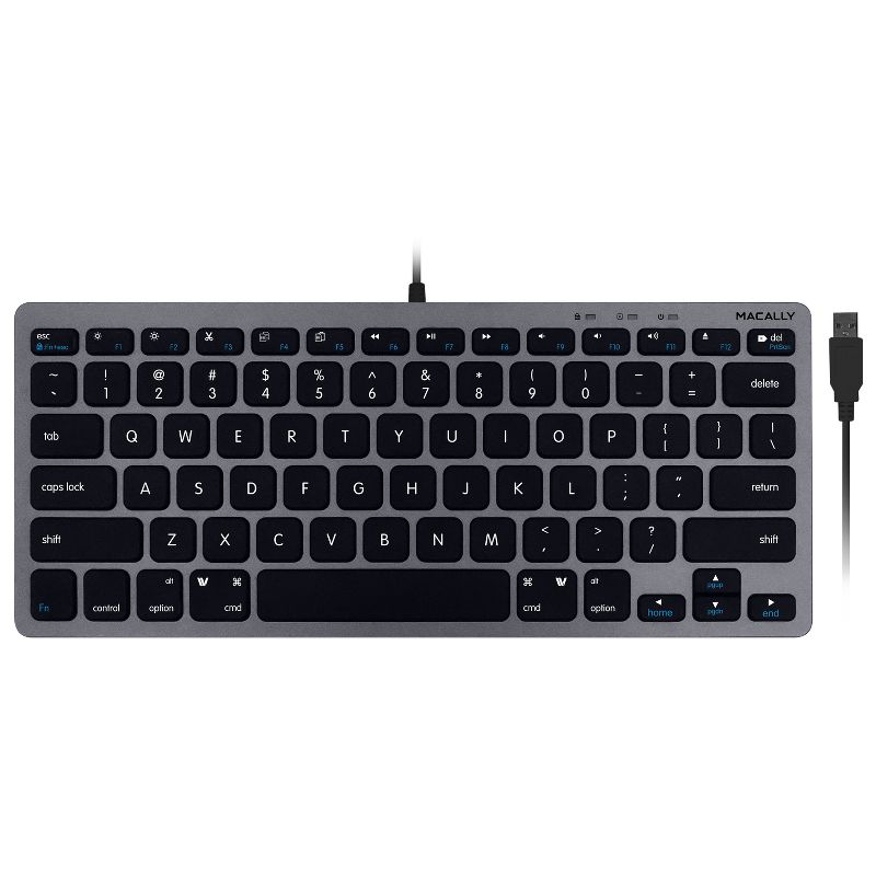 Macally Slim USB-A Wired Compact Keyboard, 1 of 6