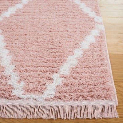 Augustine Pink and Ivory Synthetic Flat Woven Runner Rug