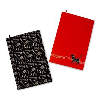 Tea Towel Black 2 pack from Start Here by OESD - 810068180992