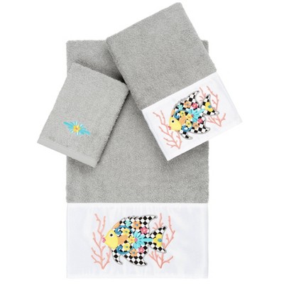 Set of 3 Feliz Embroidered Towels - Linum Home Textiles