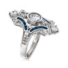 Ross-Simons 1.55 ct. t.w. CZ and .20 ct. t.w. Simulated Sapphire Ring in Sterling Silver - 3 of 4
