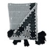 Saro Lifestyle Banded Border Tassel Throw, 50x60 inches, Black - 2 of 4