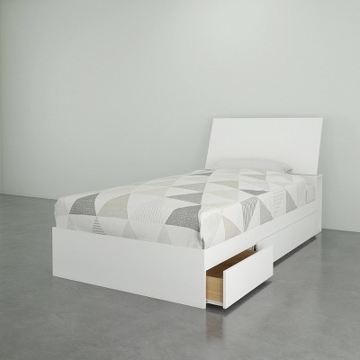 Malaga Storage Bed with Headboard White - Nexera