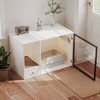 ATJafurn 37.4''Cat Litter Box Enclosure Furniture Style White Cat Cabinet Side Table with Storage Space For Living Room - 4 of 4