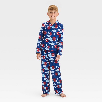 Boys' Marvel Spider-Man 2pc Cloud Coat Pajama Set - Gray