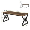 Resenkos Computer Desk, Office Desk, Study Desk,63" Executive Desk, Large Computer Desk for Home Office,Vintage Brown & Black - 2 of 4