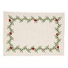 Saro Lifestyle Embroidered Holly Table Mats & Napkins 8 pcs Set (4 Placemats, 4 Napkins) - 2 of 4