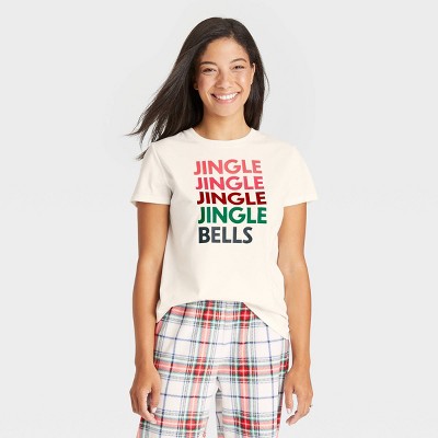 Women's Holiday Jingle Bells Matching Family Pajama T-Shirt - Wondershop™ White XS