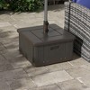 Outsunny 3-in-1 Outdoor Umbrella Base with Wheels and Handles, Coffee End Table, Flower Box Planter with Hole, 175 lbs. Capacity - 2 of 4