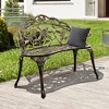 Costway Outdoor Garden Bench Chair Loveseat Cast Aluminum Patio Antique Rose - 4 of 4