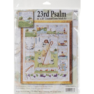 Design Works Counted Cross Stitch Kit 16"X20"-23rd Psalm (14 Count)