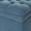 Okak Luxury ButtonTufted Storage Ottoman Bench Ottoman Foot Rest with Hidden Storage and Birch Wood Legs Bed Bench for Bedroom,Entryway, Blue - 4 of 4