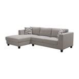Cambria Fabric Sectional with Chaise Gray - Abbyson Living