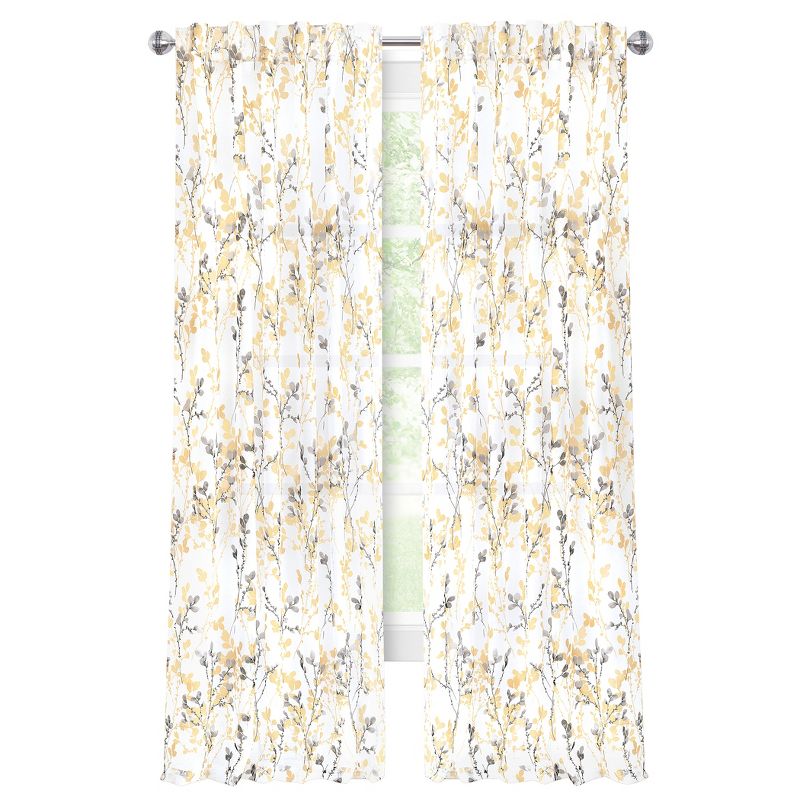 Collections Etc Decorative Misty Semi-Sheer Window Curtain Panel, 1 of 4
