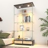 KTMBDW Display Cabinet with Glass Doors, 4-Tier Curio Cabinet with 2 Drawers and Lock, Storage Case for Living Room Bedroom - 4 of 4