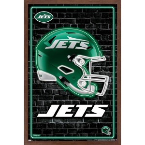 Trends International NFL New York Jets - Neon Helmet 24 Framed Wall Poster Prints - 1 of 4