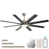 Sofucor 52'' Smart Ceiling Fan with Lights and Remote & APP Control Work with Alexa/Google Indoor Outdoor Ceiling Fan for Living Room Farmhouse Patio - 2 of 4