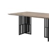 Acme Furniture 72" Zudora Dining Table Antique Oak Sandy Black Finish: 6 Seater, Double Pedestal Base, Metal Frame - 2 of 4