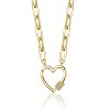 Guili 14K Gold Plated Necklace with Heart Charm, adorned with Cubic Zirconia, designed for kids/teens with a stylish and timeless touch. - 2 of 3