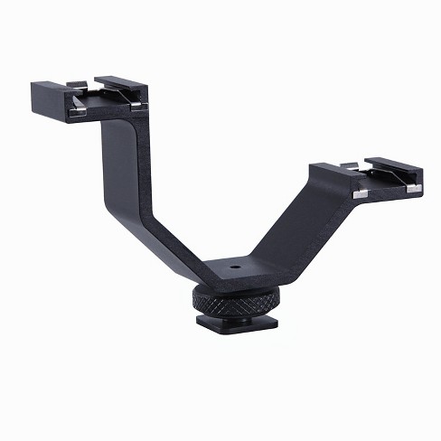 Aluminum Cold Shoe Mount Bracket Dual Hot Shoe Extension Bar
