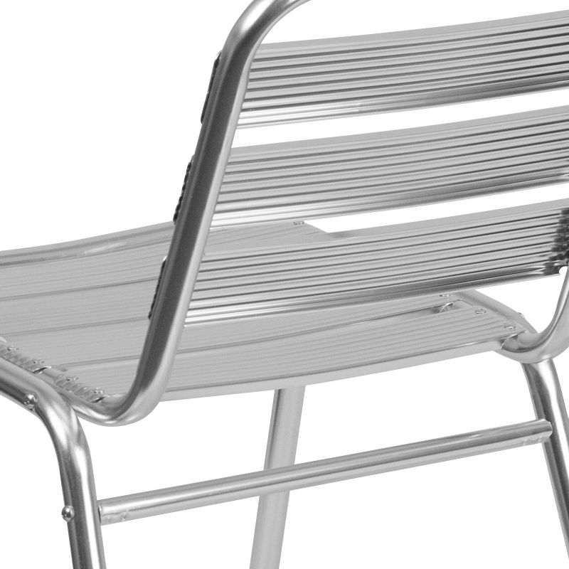 Emma and Oliver Aluminum Indoor-Outdoor Stack Chair with Triple Slat Back, 5 of 11