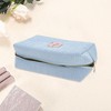 Unique Bargains Corduroy Rectangular Letter Makeup Bag Sky Blue 1 Pc - 3 of 4
