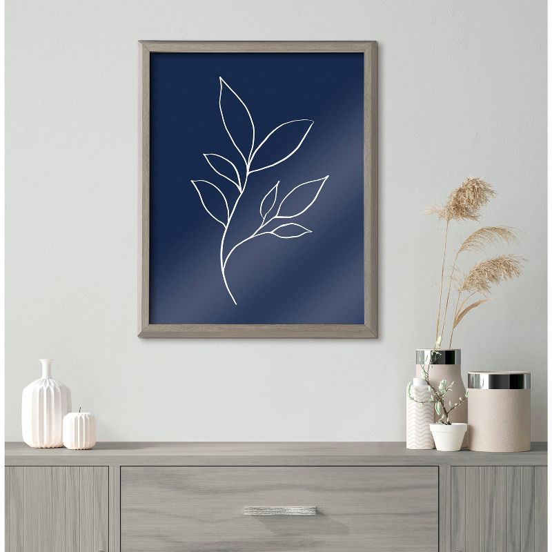 16&#34; x 20&#34; Blake Modern Blue Botanical Line Sketch Print 3 Framed Printed Glass Gray - Kate &#38; Laurel All Things Decor, 6 of 8