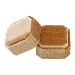 Unique Bargains Portable Double Slots Velvet Jewelry Ring Box for Proposal Engagement Wedding - 1 of 4