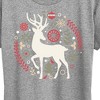 Women's - Instant Message - Scandinavian Christmas Deer Short Sleeve Graphic T-Shirt - 2 of 4