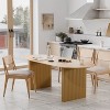 PexFix Large 79" Oval Dining Table Seats 4-6 Modern Farmhouse Kitchen Table with Wood Strip Base for Home Living Room Kitchen Bar in Natural - 3 of 4
