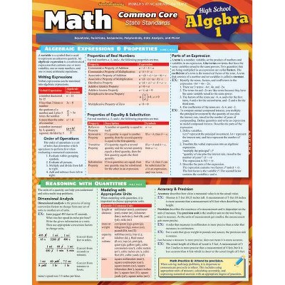 Math Common Core Algebra 1 - 9th Grade - by  Ken Yablonsky (Poster)