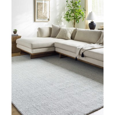 Hauteloom Zareh Gray Blue Solid Area Rug