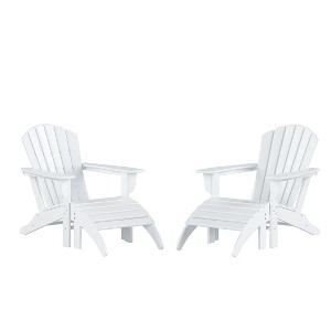 WestinTrends Dylan HDPE Outdoor Patio Adirondack Chairs with Ottomans (4-Piece Conversation Set) - 1 of 4
