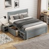 Twin Bed with Drawer, Two Shelves - Gray - 2 of 3
